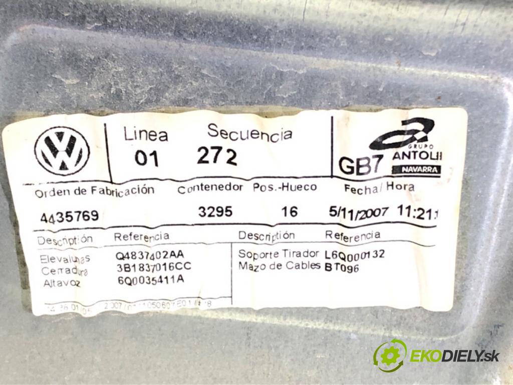 VW POLO (9N_, 9A_) 2001 - 2014    1.4 TDI 51 kW [70 KM] olej napędowy 2005 - 2009  mechanismus okna pravý přední část 3B1837016CC