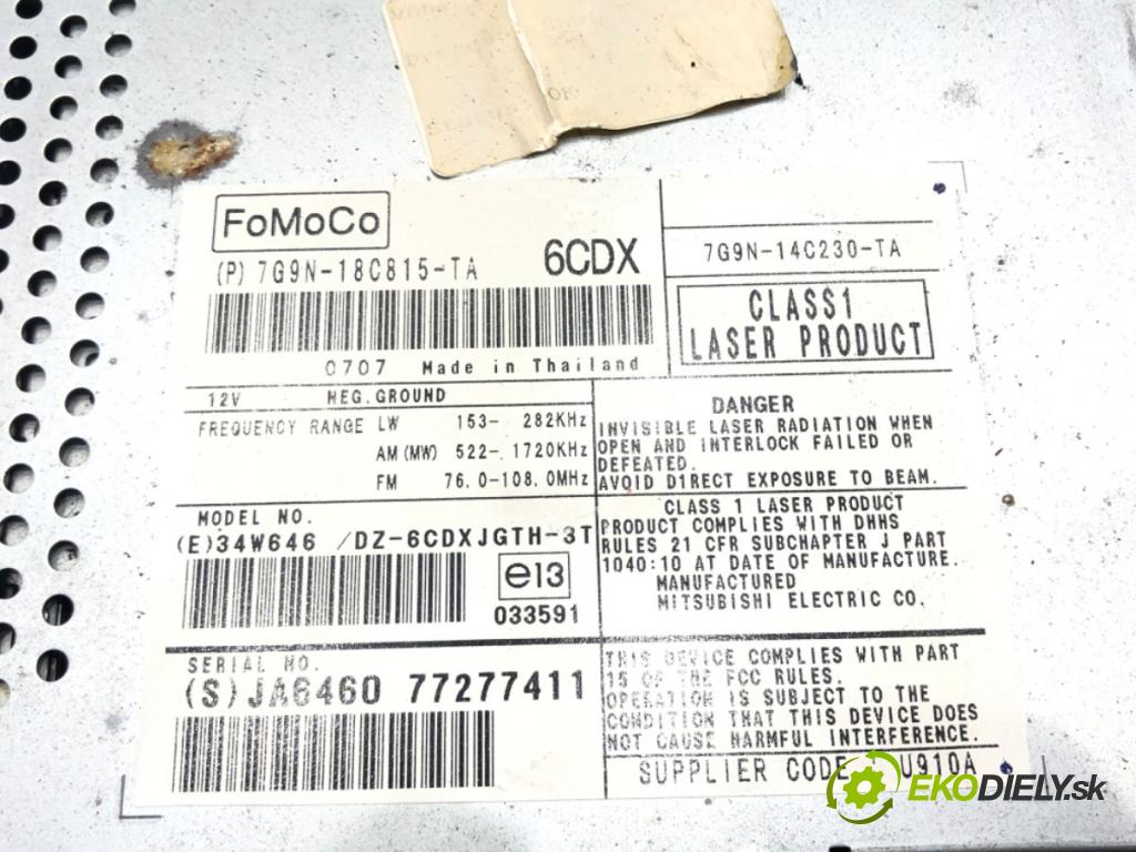 LAND ROVER FREELANDER 2 (L359) 2006 - 2015    2.2 TD4 4x4 118 kW [160 KM] olej napędowy 2006 - 2014  RADIO 7G9N-18C815-TA (Audio zariadenia)