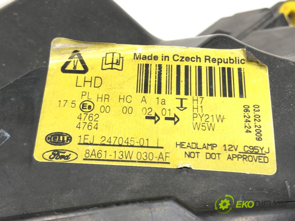 FORD FIESTA VI (CB1, CCN) 2008 - 2022    1.4 71 kW [97 KM] benzyna 2008 - 2012  Svetlomet ľavy predný 8A61-13W030-AF