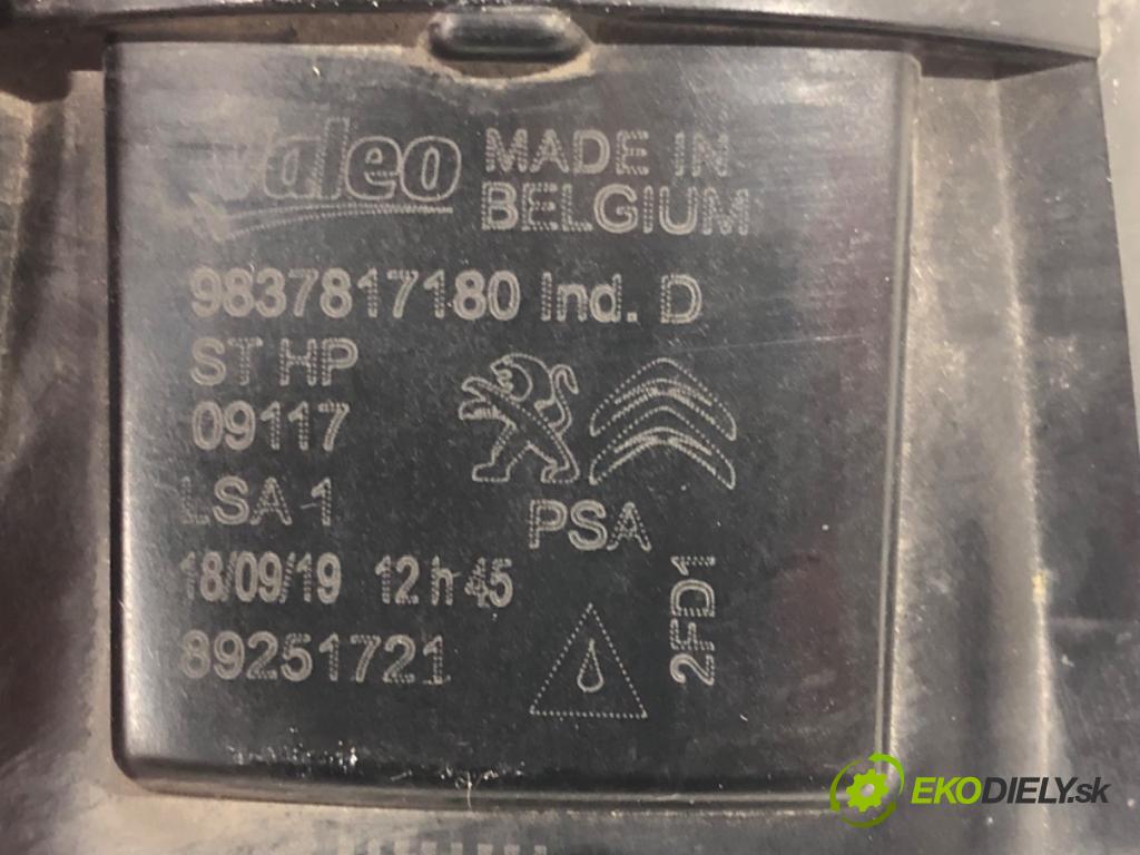PEUGEOT PARTNER Nadwozie pełne/minivan (K9) 2018 - 2022    1.5 BlueHDi 100 75 kW [102 KM] olej napędowy 2019 - 2022  hmlové svetlo, hmlovka levý přední část 9837817180