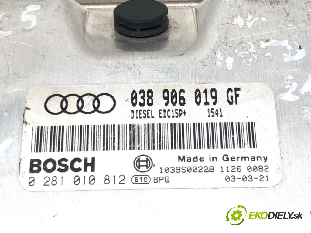 AUDI A6 C5 Avant (4B5) 1997 - 2005    1.9 TDI 96 kW [130 KM] olej napędowy 2001 - 2005  riadiaca jednotka Motor 038906019GF (Riadiace jednotky)