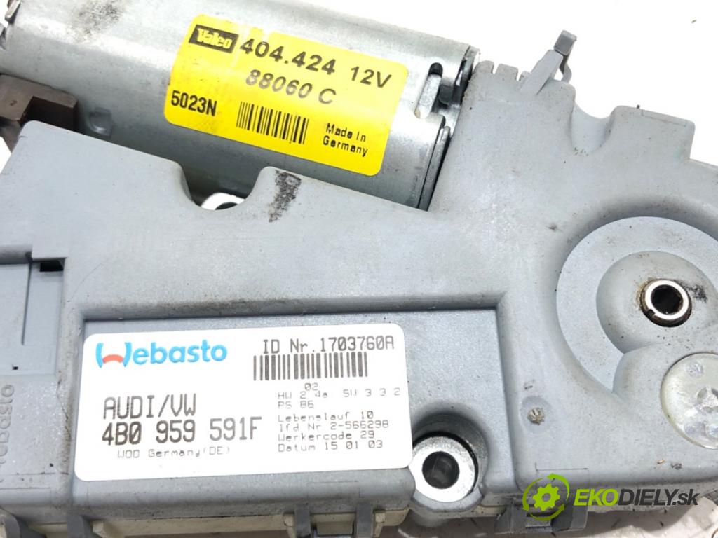 AUDI A6 C5 Avant (4B5) 1997 - 2005    1.9 TDI 96 kW [130 KM] olej napędowy 2001 - 2005  Motorček strešného okna 4B0959591F (Motorčeky ovládania strešného okna)