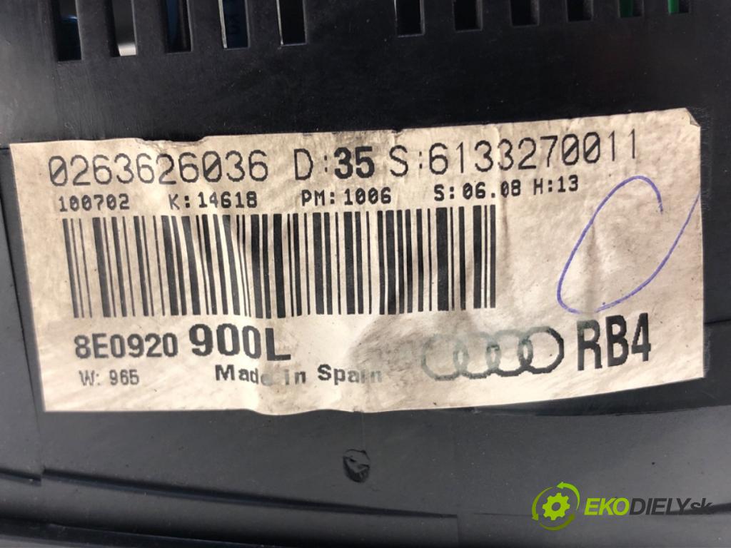 AUDI A4 B6 (8E2) 2000 - 2005    2.4 125 kW [170 KM] benzyna 2001 - 2004  Prístrojovka 8E0920900L (Prístrojové dosky, displeje)
