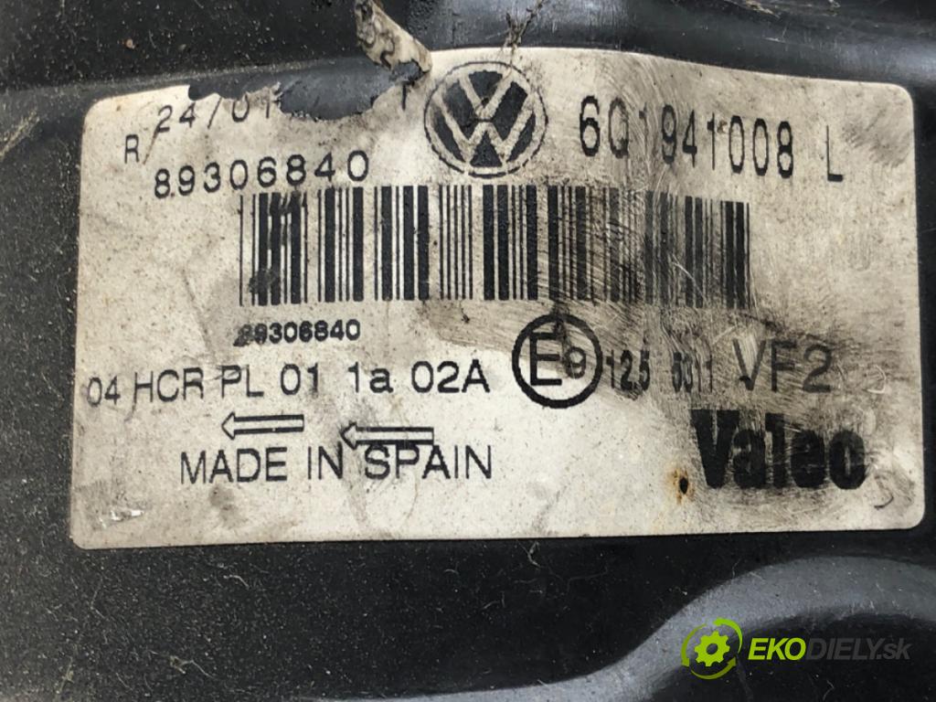 VW POLO (9N_, 9A_) 2001 - 2014    1.2 12V 47 kW [64 KM] benzyna 2001 - 2007  Svetlomet pravy predný 6Q1941008L