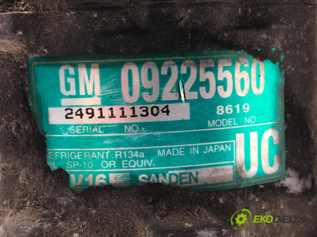 OPEL VECTRA C GTS (Z02) 2002 - 2009    2.2 DGi (F68) 114 kW [155 KM] benzyna 2003 - 2008  kompresor klimatizace 09225560 (Kompresory)