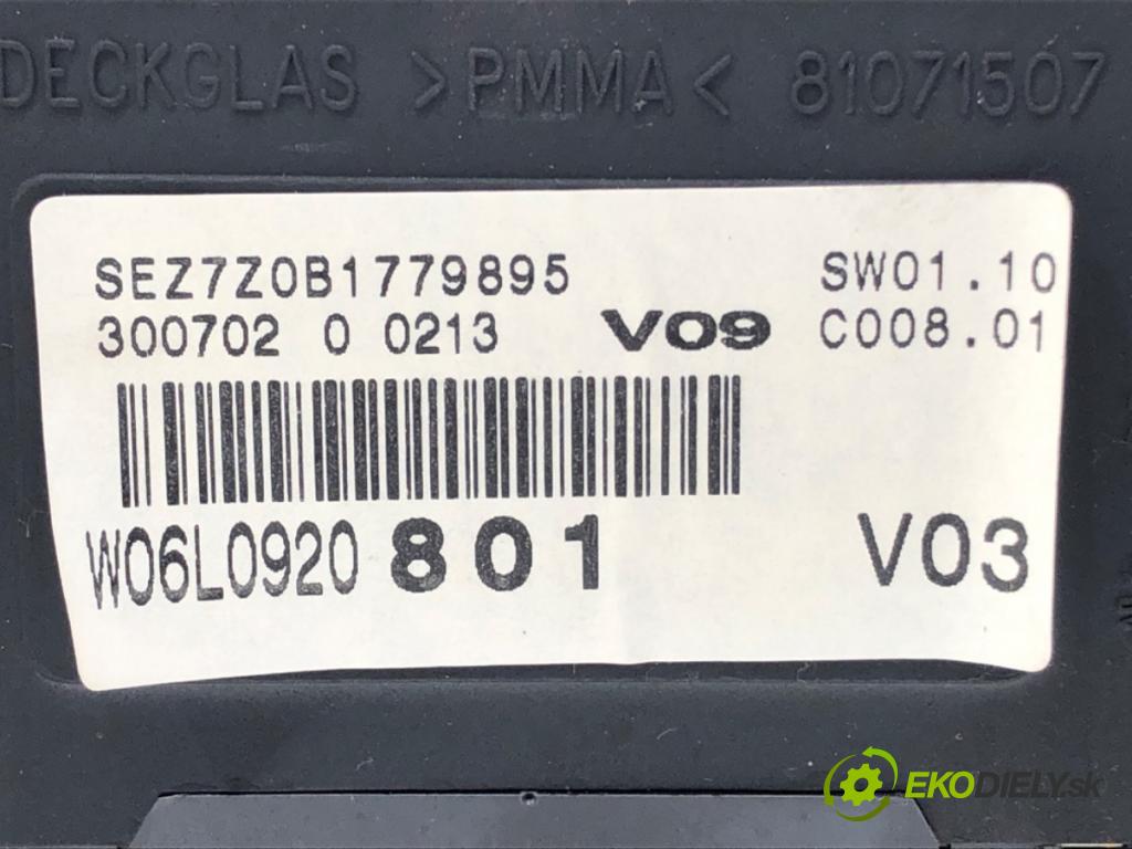 SEAT IBIZA III (6L1) 2002 - 2009    1.4 16V 55 kW [75 KM] benzyna 2002 - 2007  Prístrojovka 6L0920801 (Prístrojové dosky, displeje)