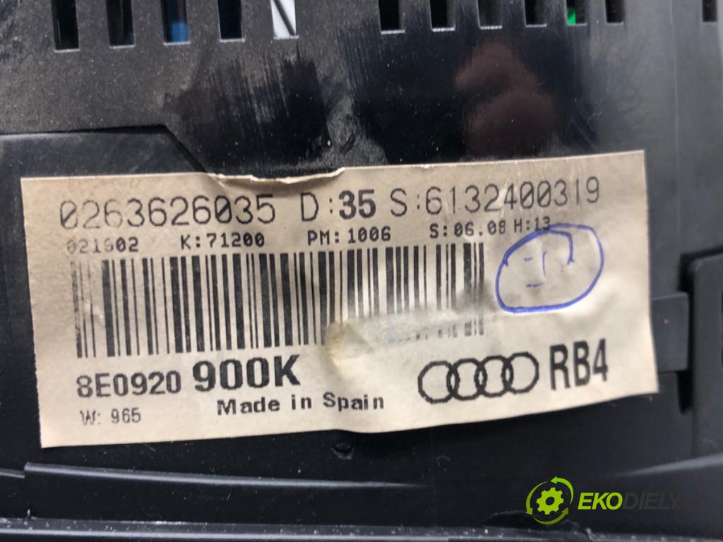 AUDI A4 B6 (8E2) 2000 - 2005    1.9 TDI 96 kW [130 KM] olej napędowy 2000 - 2004  Prístrojovka 8E0920900K (Prístrojové dosky, displeje)