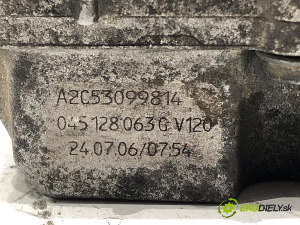 SKODA FABIA I (6Y2) 1999 - 2008    1.4 TDI 51 kW [70 KM] olej napędowy 2005 - 2008  Škrtiaca klapka 045128063G (Škrtiace klapky)