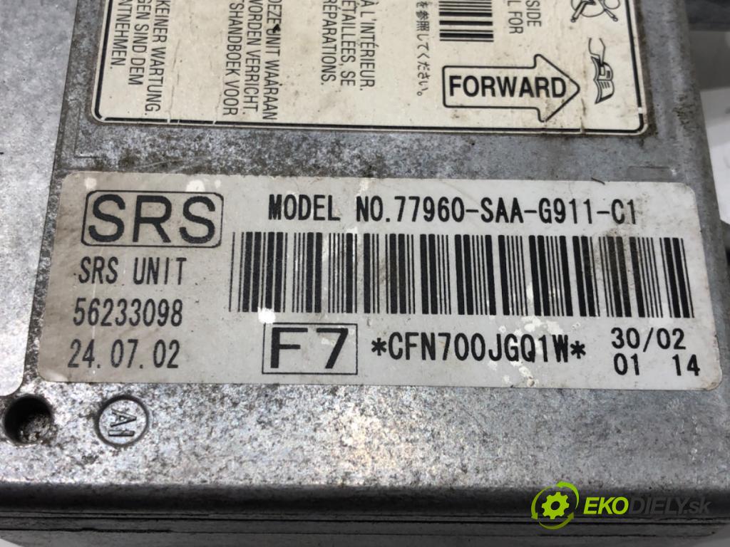 HONDA JAZZ II (GD_, GE3, GE2) 2001 - 2008    1.3 iDSi (GD1) 61 kW [83 KM] benzyna 2002 - 2008  senzor airbag 77960-SAA-G911-C1 (Snímače)