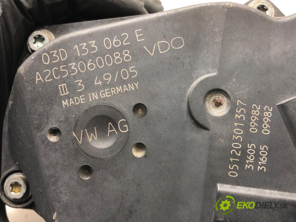 VW FOX liftback (5Z1, 5Z3, 5Z4) 2003 - 2015    1.2 40 kW [55 KM] benzyna 2005 - 2011  Škrtiaca klapka 03D133062E (Škrtiace klapky)