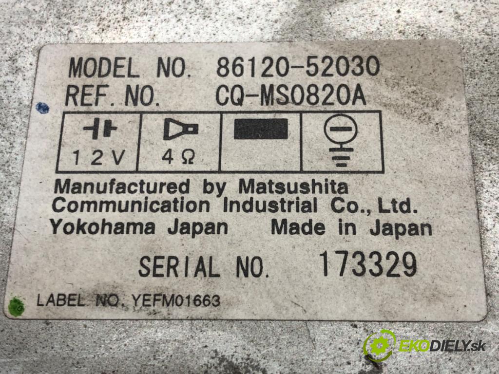 TOYOTA YARIS VERSO (_P2_) 1999 - 2005    1.4 D-4D (NLP20_, NLP22_) 55 kW [75 KM] olej napędowy 2000 - 2005  RADIO 86120-52030 (Audio zariadenia)