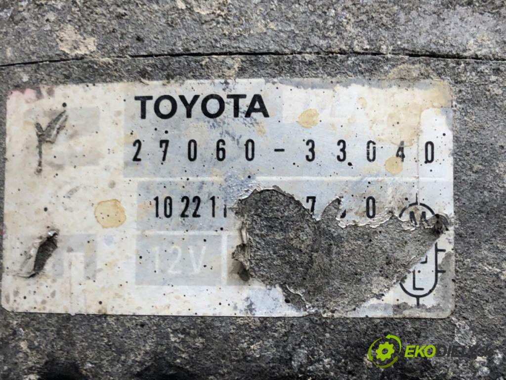 TOYOTA YARIS VERSO (_P2_) 1999 - 2005    1.4 D-4D (NLP20_, NLP22_) 55 kW [75 KM] olej napędowy 2000 - 2005  Alternátor 27060-33040 (Alternátory)