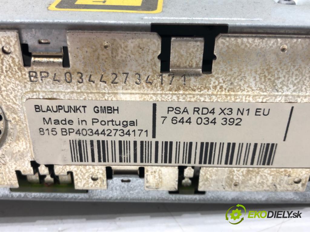 CITROEN C5 II (RC_) 2004 - 2022    2.0 HDi (RCRHRH) 100 kW [136 KM] olej napędowy 2004 - 2022  RADIO 7644034392 (Audio zariadenia)