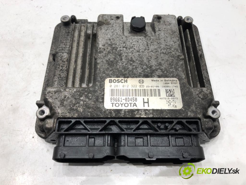 TOYOTA YARIS (_P9_) 2005 - 2014    1.4 D-4D (NLP90_) 66 kW [90 KM] olej napędowy 2005 - 2012  riadiaca jednotka Motor 89661-0D450 (Riadiace jednotky)