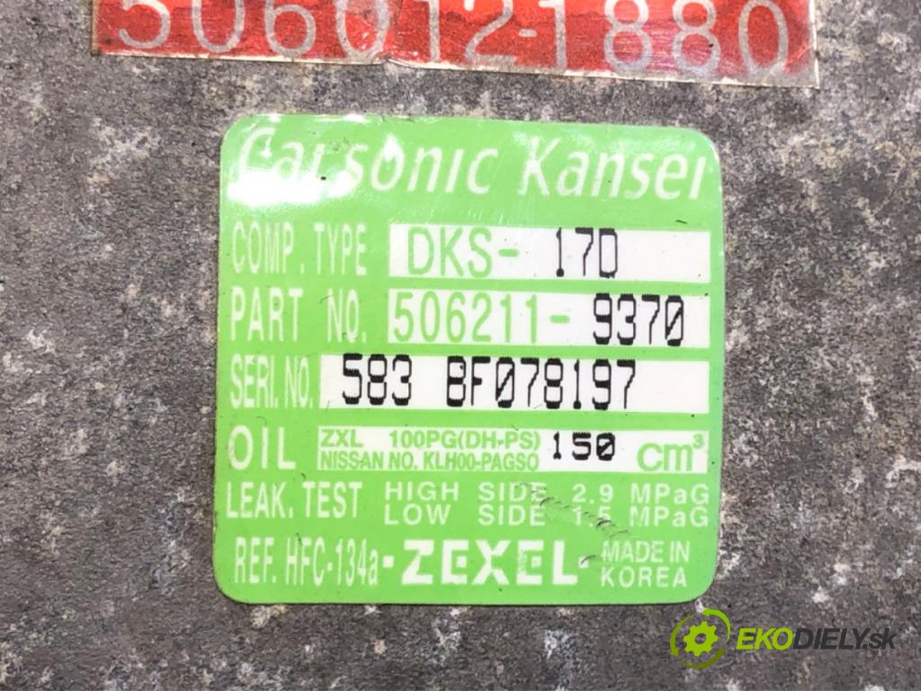 NISSAN ALTIMA (L31) 2001 - 2007    2.5 130 kW [177 KM] benzyna 2001 - 2006  kompresor klimatizace 926008J00A (Kompresory)