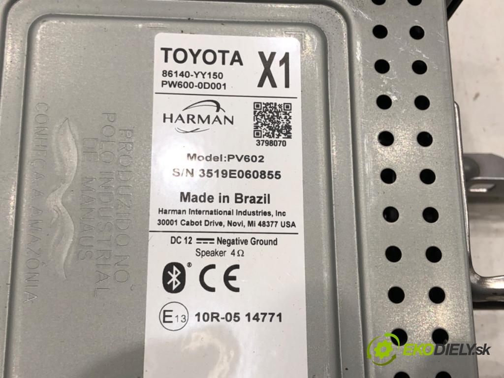 TOYOTA YARIS (_P13_) 2010 - 2022    1.5 (NSP131_) 82 kW [112 KM] benzyna 2017 - 2022  RADIO Navigácia 86140-YY150 (Audio zariadenia)