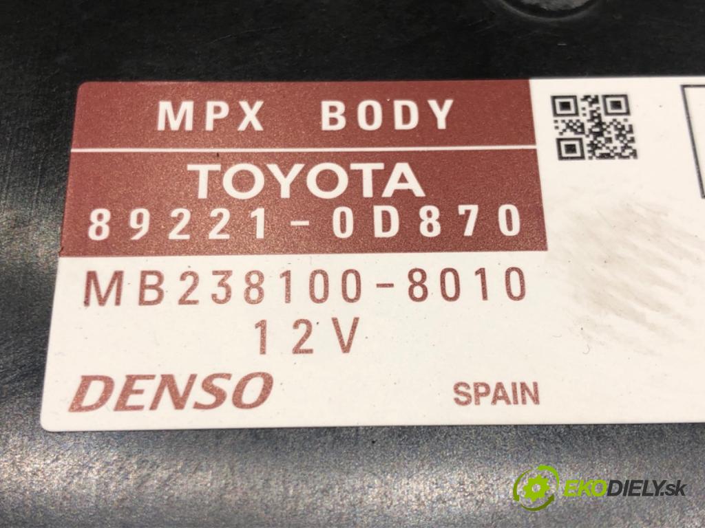 TOYOTA YARIS (_P13_) 2010 - 2022    1.5 (NSP131_) 82 kW [112 KM] benzyna 2017 - 2022  modul BSI 89221-0D870 (Pojistkové skříňky)