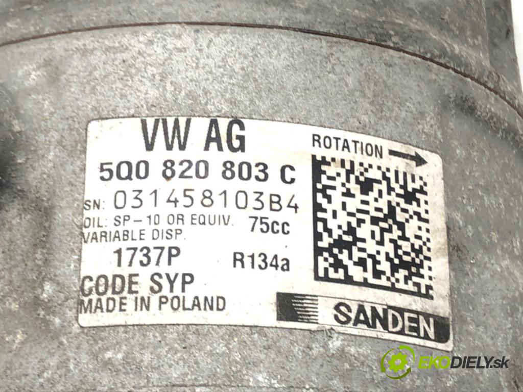 SKODA OCTAVIA III Combi (5E5, 5E6) 2012 - 2022    2.0 TDI 110 kW [150 KM] olej napędowy 2012 - 2022  kompresor klimatizace 5Q0820803C (Kompresory)
