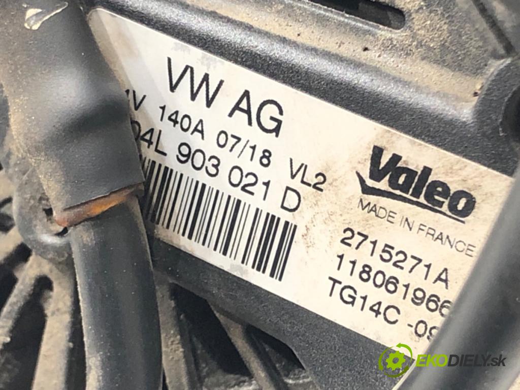 VW GOLF VII Variant (BA5, BV5) 2013 - 2022    1.6 TDI 85 kW [115 KM] olej napędowy 2016 - 2022  Alternátor 04L903021D (Alternátory)