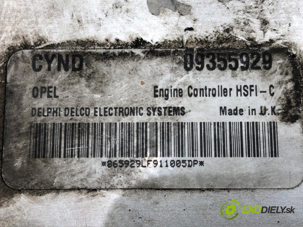 OPEL ASTRA G liftback (T98) 1998 - 2009    1.6 16V (F08, F48) 74 kW [101 KM] benzyna 1998 - 2005  riadiaca jednotka Motor 09355929 (Riadiace jednotky)