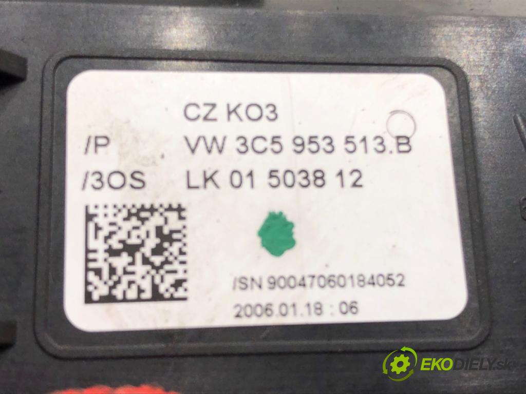 VW PASSAT B6 (3C2) 2005 - 2010    1.9 TDI 77 kW [105 KM] olej napędowy 2005 - 2010  Prepínač kombinovaný 3C5953513B (Prepínače, spínače, tlačidlá a ovládače kúrenia)