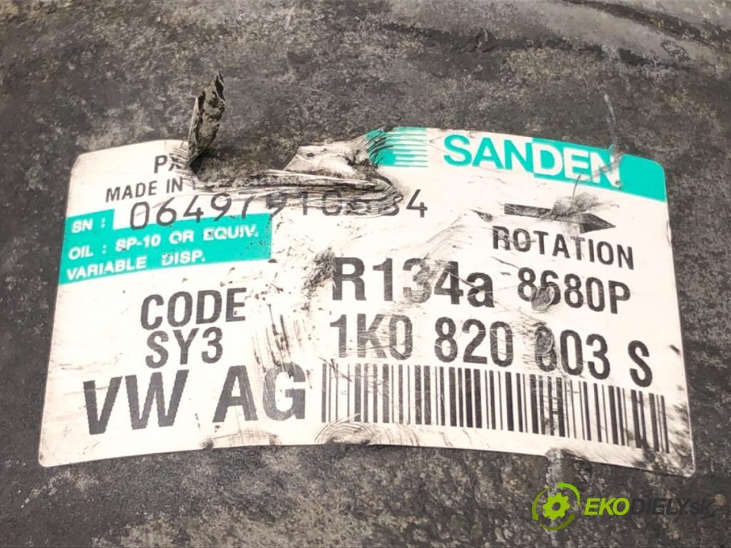 VW PASSAT B6 Variant (3C5) 2005 - 2011    2.0 TDI 103 kW [140 KM] olej napędowy 2005 - 2009  kompresor klimatizace 1K0820803S (Kompresory)