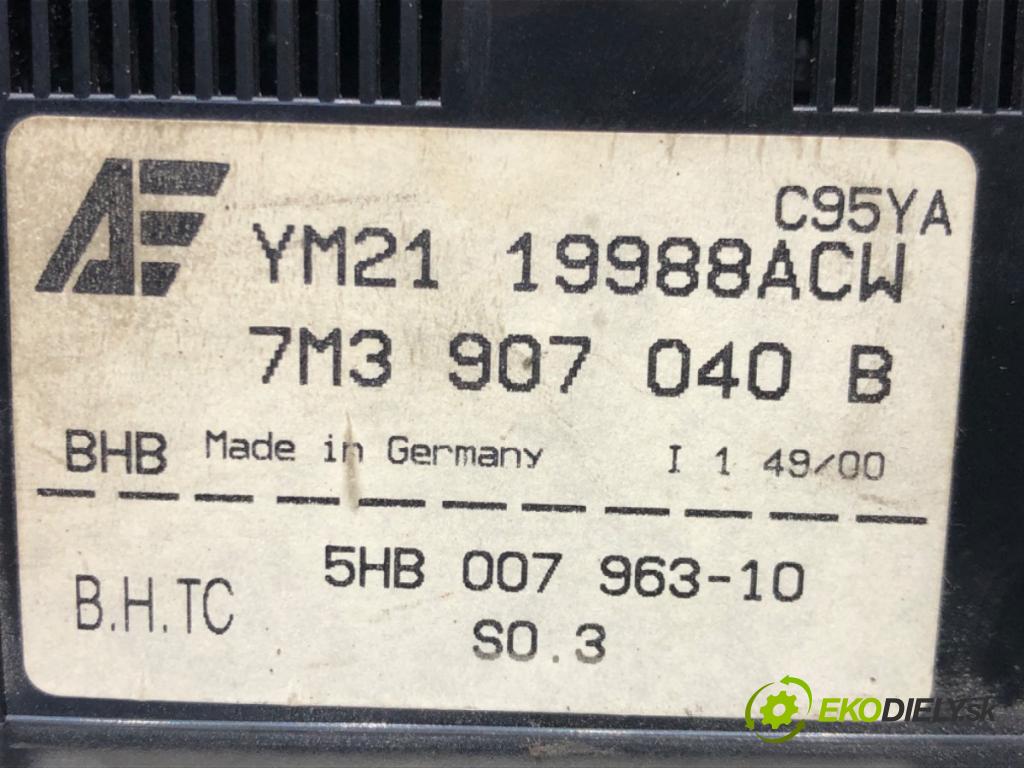 VW SHARAN (7M8, 7M9, 7M6) 1995 - 2010    1.9 TDI 85 kW [115 KM] olej napędowy 2000 - 2010  Panel ovládania kúrenia  (Prepínače, spínače, tlačidlá a ovládače kúrenia)