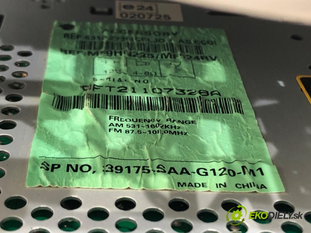 HONDA JAZZ II (GD_, GE3, GE2) 2001 - 2008    1.3 iDSi (GD1) 61 kW [83 KM] benzyna 2002 - 2008  RADIO 39100-SAA-G112 (Audio zariadenia)