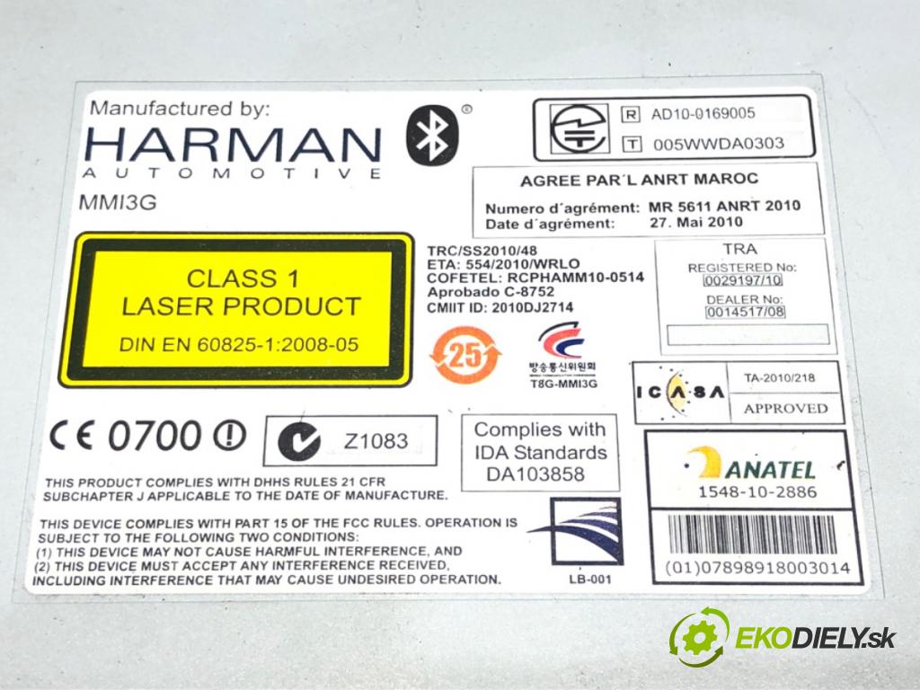 AUDI A6 C7 (4G2, 4GC) 2010 - 2018    2.0 TDI 130 kW [177 KM] olej napędowy 2011 - 2018  čítač navigácie 4G0035666H (Ostatné)