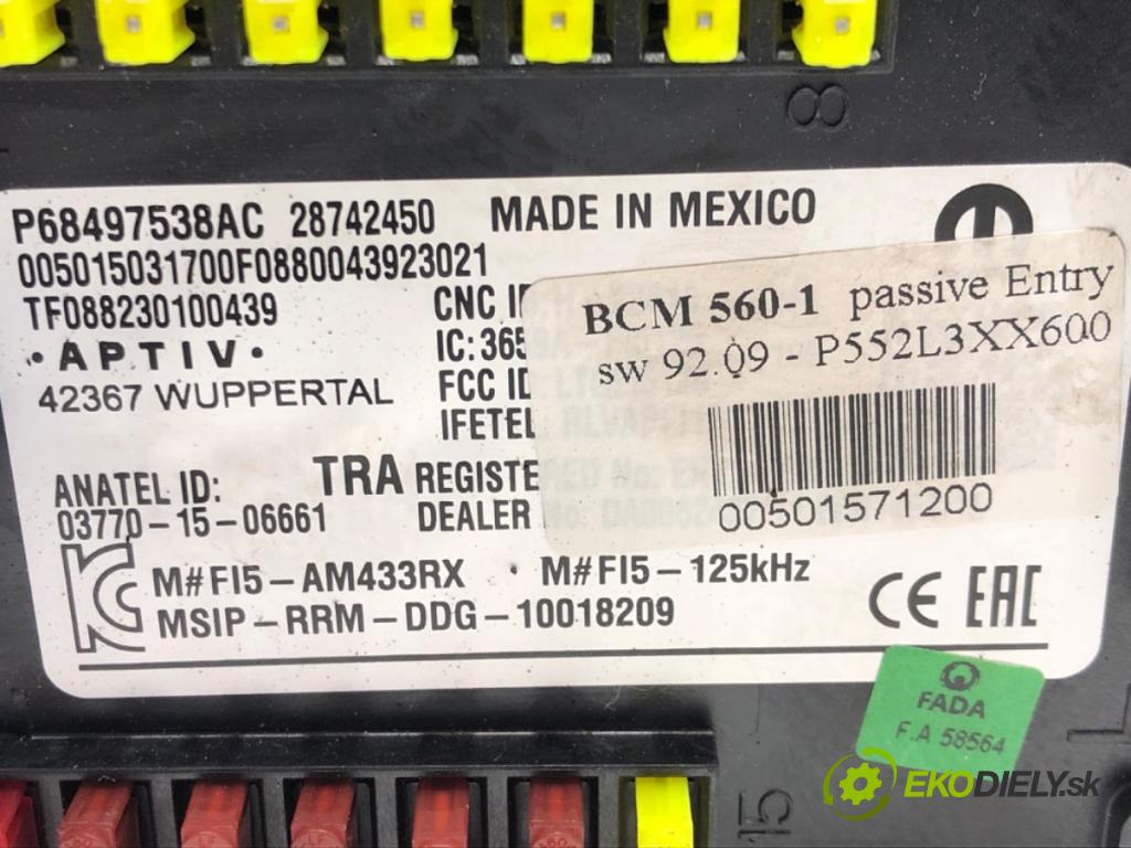 JEEP COMPASS (MP, M6) 2016 - 2022    1.3 2WD 110 kW [150 KM] benzyna 2020 - 2022  modul BSI P68497538AC (Pojistkové skříňky)