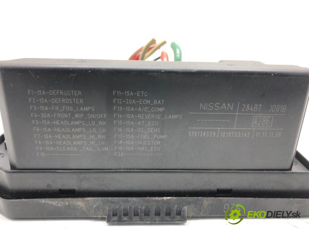 NISSAN QASHQAI J10 SUV 2009 84 kW 1.6 1598 modul BSI 284B7JD01B (Pojistková skříňka)