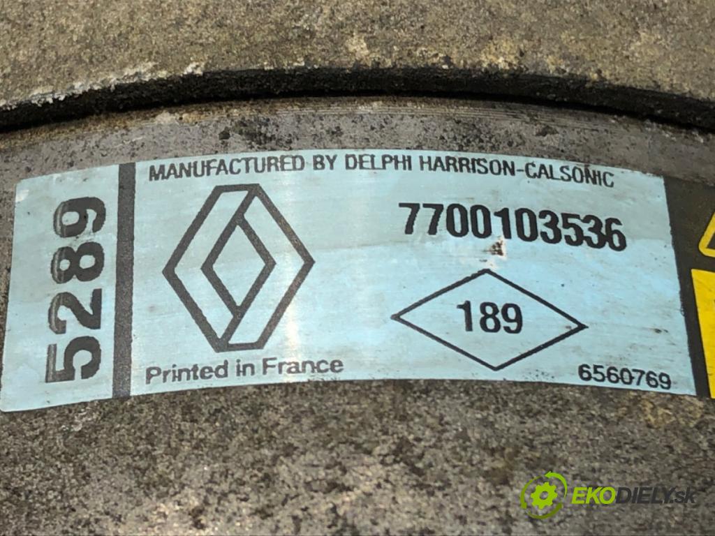 RENAULT SCÉNIC I nadwozie wielkoprzestrzenne (MPV) (JA0/1_, FA0_) 1999 - 2010    1.6 (JA00, JA16, JA15, JA19, JA1V, JA2B, JA2C, JA0B,... 79 kW [107 KM] benzyna 1999 - 2003  kompresor klimatizace 7700103536 (Kompresory)