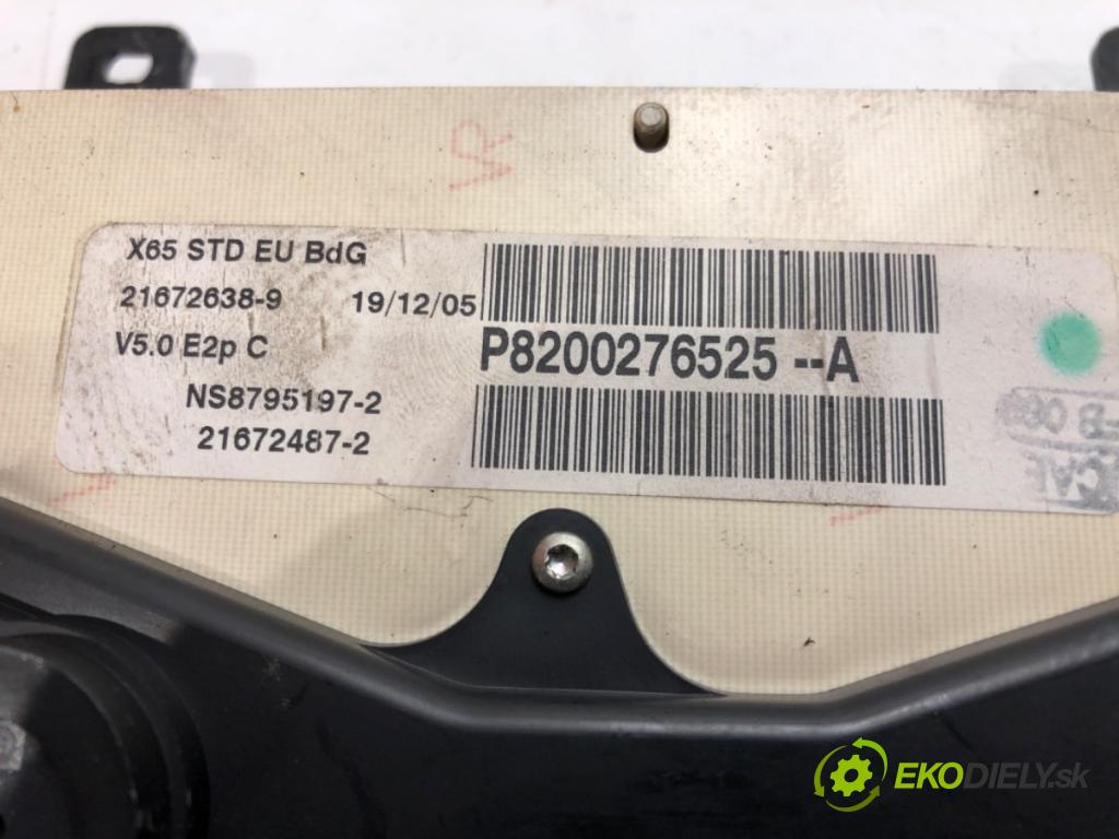 RENAULT CLIO II (BB_, CB_) 1998 - 2016    1.2 (BB0A, BB0F, BB10, BB1K, BB28, BB2D, BB2H, CB0A,... 43 kW [58 KM] benzyna 1998 - 2010  Prístrojovka 8200276525 (Prístrojové dosky, displeje)