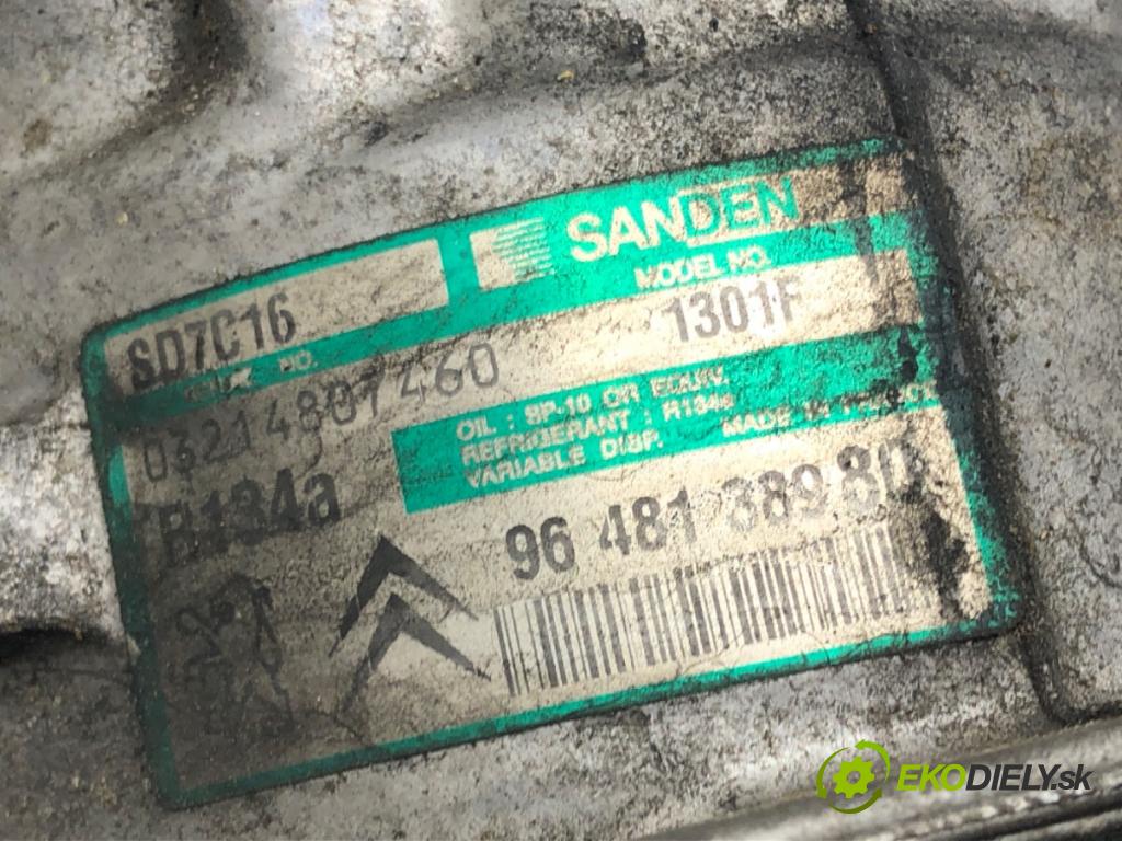 PEUGEOT 407 (6D_) 2004 - 2011    2.0 HDi 135 (6DRHRH, 6DRHRE, 6DRHRG, 6DRHRJ) 100 kW [136 KM] olej napędowy 2004 - 2010  kompresor klimatizace 9648138980 (Kompresory)