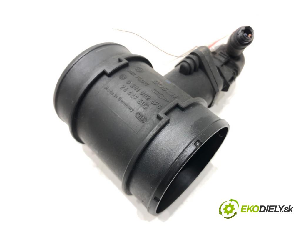 OPEL ASTRA G liftback (T98) 1998 - 2009    2.0 DTI 16V (F08, F48) 74 kW [101 KM] olej napędowy 1999 - 2005  Váha vzduchu 0281002478 24437502 (Váhy vzduchu)