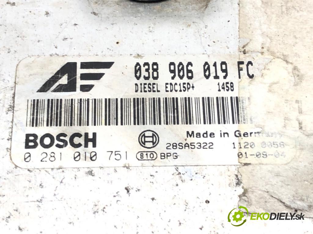 SEAT ALHAMBRA (7V8, 7V9) 1996 - 2010    1.9 TDI 85 kW [115 KM] olej napędowy 2000 - 2010  riadiaca jednotka Motor 038906019FC (Riadiace jednotky)