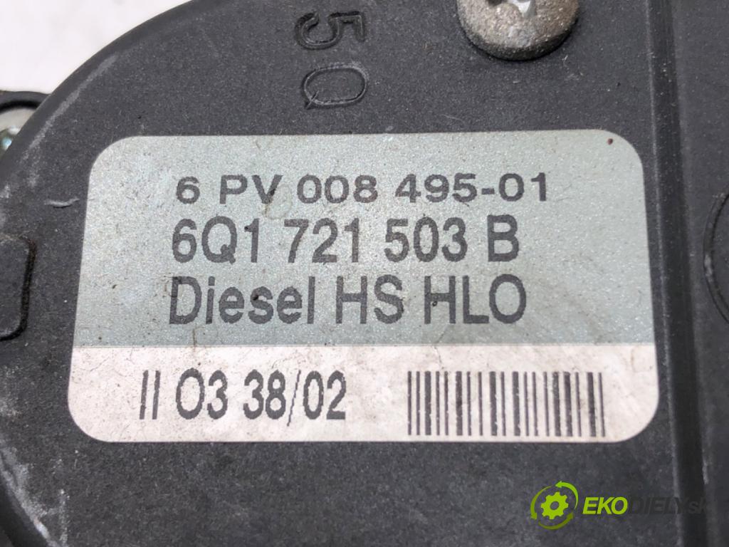 SEAT LEON (1M1) 1999 - 2006    1.9 TDI 81 kW [110 KM] olej napędowy 1999 - 2006  Potenciometer plynu 6Q1721503B (Pedále)