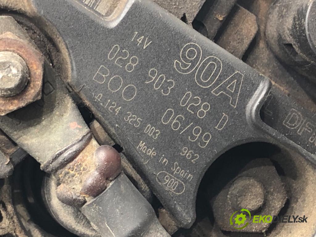 SKODA OCTAVIA I Combi (1U5) 1998 - 2010    1.8 20V 92 kW [125 KM] benzyna 1998 - 2000  Alternátor 028903028D (Alternátory)