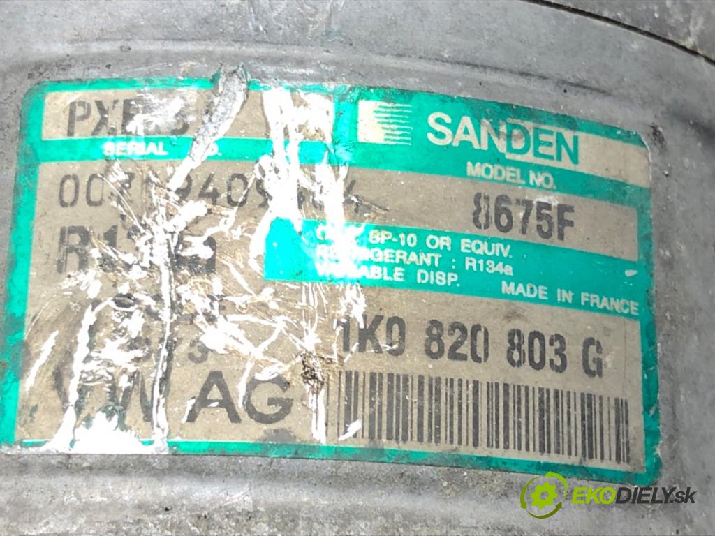 AUDI A3 (8P1) 2003 - 2013    2.0 TDI 16V 103 kW [140 KM] olej napędowy 2003 - 2012  kompresor klimatizace 1K0820803G (Kompresory)