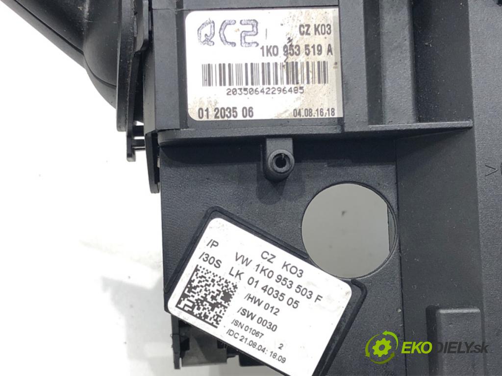 AUDI A3 (8P1) 2003 - 2013    2.0 TDI 16V 103 kW [140 KM] olej napędowy 2003 - 2012  Prepínač kombinovaný 1K0953503F (Prepínače, spínače, tlačidlá a ovládače kúrenia)