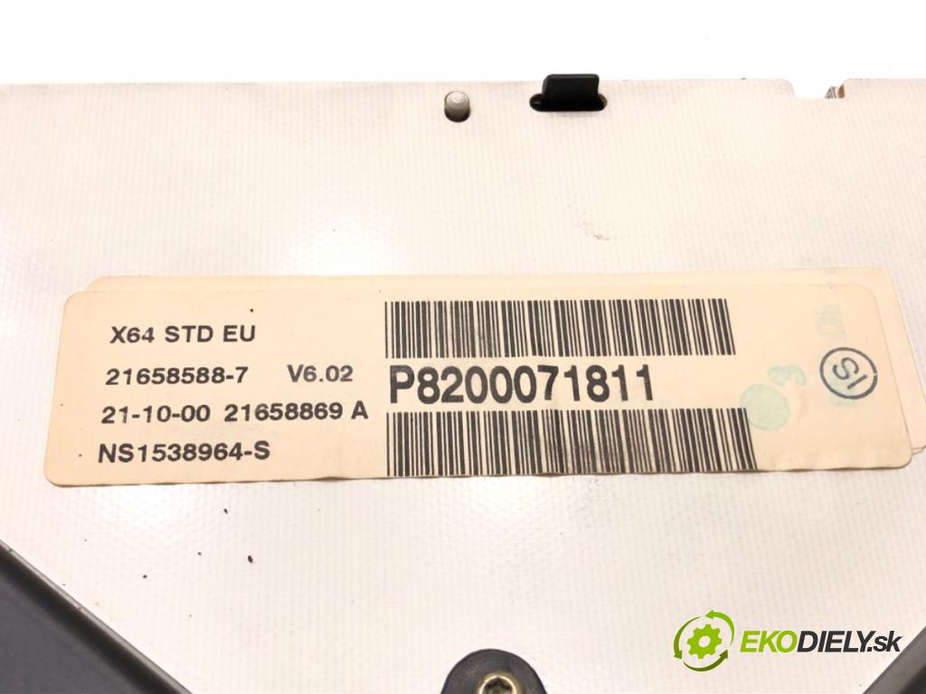 RENAULT SCÉNIC I nadwozie wielkoprzestrzenne (MPV) (JA0/1_, FA0_) 1999 - 2010    1.9 dCi (JA05, JA1F) 75 kW [102 KM] olej napędowy 1999 - 2003  Prístrojovka P8200071811 (Prístrojové dosky, displeje)