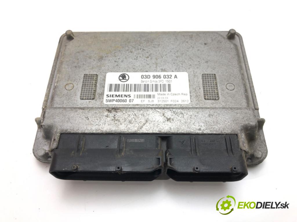 SKODA FABIA I (6Y2) 1999 - 2008    1.2 40 kW [54 KM] benzyna 2001 - 2007  riadiaca jednotka Motor 03D906032A (Riadiace jednotky)