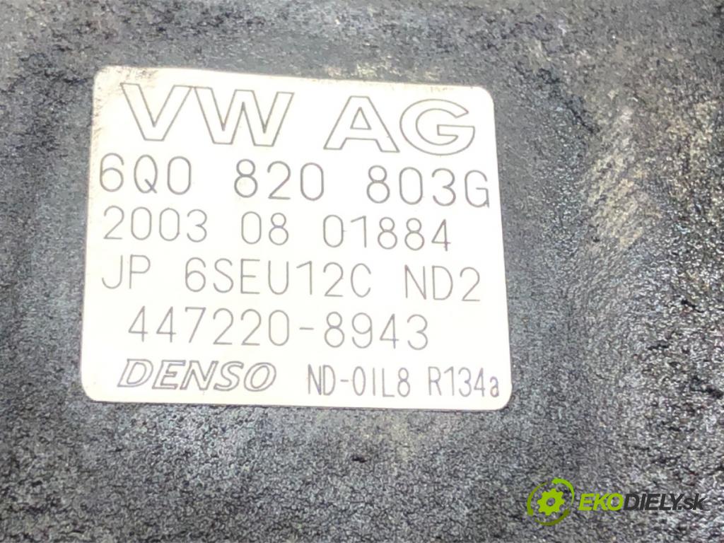 SEAT IBIZA III (6L1) 2002 - 2009    1.2 47 kW [64 KM] benzyna 2002 - 2006  kompresor klimatizace 6Q0820803G (Kompresory)