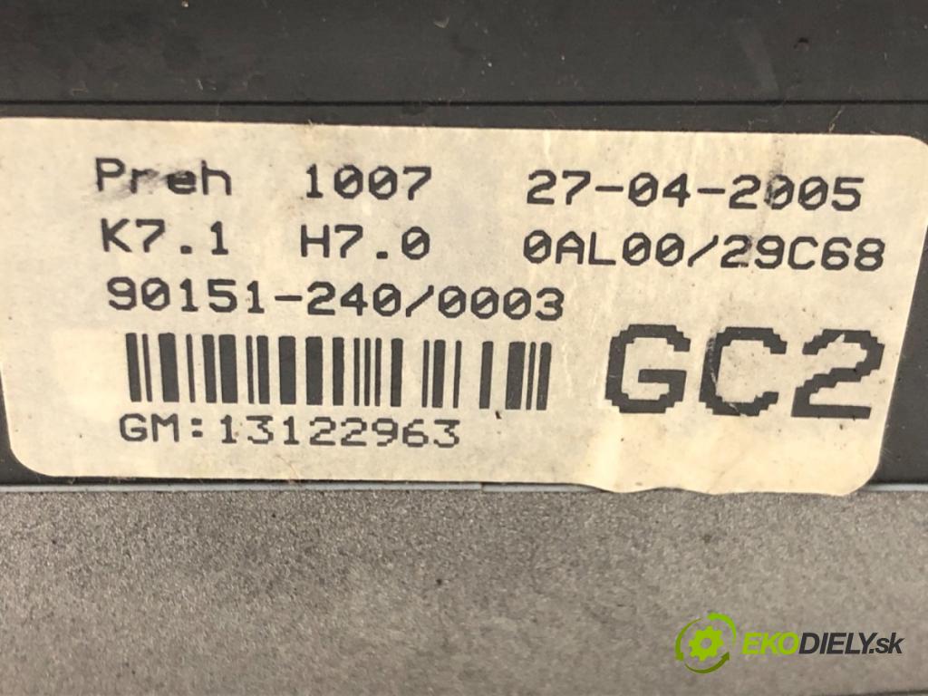 OPEL ASTRA H (A04) 2004 - 2014    1.7 CDTI (L48) 74 kW [100 KM] olej napędowy 2004 - 2010  Panel ovládania kúrenia 13122963 (Prepínače, spínače, tlačidlá a ovládače kúrenia)