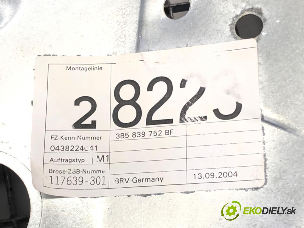 VW PASSAT B5.5 (3B3) 2000 - 2005    1.9 TDI 96 kW [130 KM] olej napędowy 2000 - 2005  mechanismus okna pravý zadní část 3B5839752BF