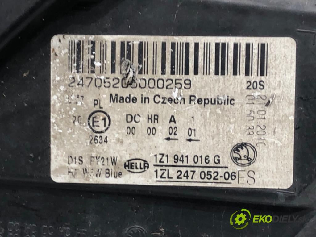 SKODA OCTAVIA II Combi (1Z5) 2004 - 2013    1.6 TDI 77 kW [105 KM] olej napędowy 2009 - 2013  Svetlomet pravy predný XENON 1Z1941016G