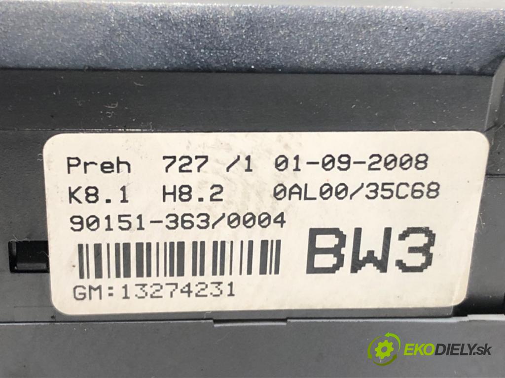 OPEL ASTRA H CLASSIC Kombi (A04) 2006 - 2022    1.7 CDTI (L35) 92 kW [125 KM] olej napędowy 2009 - 2022  Panel ovládania kúrenia 13274231 (Prepínače, spínače, tlačidlá a ovládače kúrenia)
