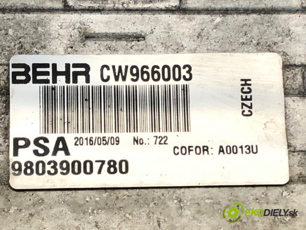 CITROEN C3 PICASSO (SH_) 2009 - 2022    1.2 THP 110 81 kW [110 KM] benzyna 2015 - 2022  intercooler 9803900780 (Chladiče nasávaného vzduchu (intercoolery))