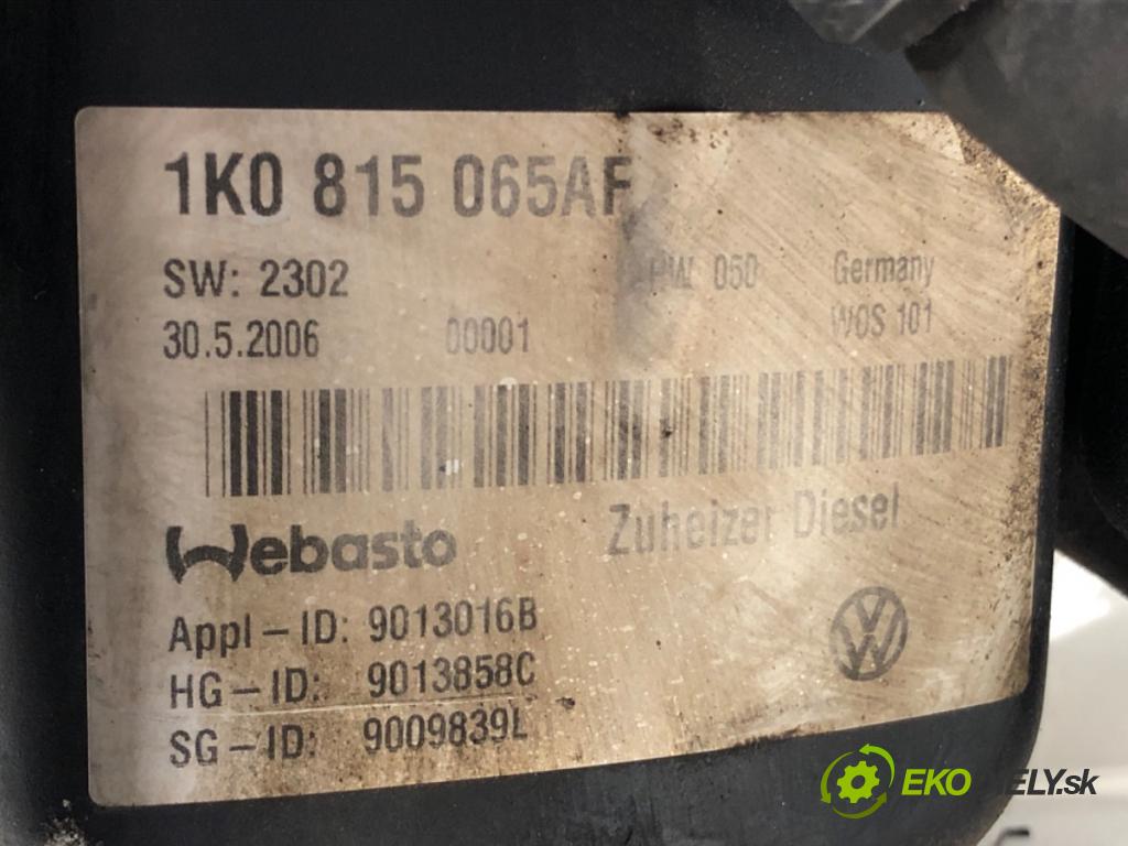 VW TOURAN (1T1, 1T2) 2003 - 2010    2.0 TDI 103 kW [140 KM] olej napędowy 2005 - 2010  Webasto 1K0815065AF (Webasto ohřívače)