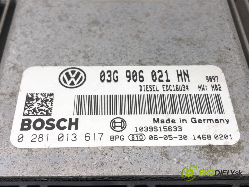 VW TOURAN (1T1, 1T2) 2003 - 2010    2.0 TDI 103 kW [140 KM] olej napędowy 2005 - 2010  riadiaca jednotka Motor 03G906021HN (Riadiace jednotky)